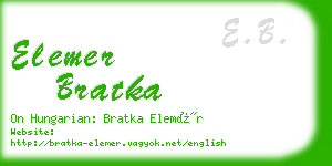 elemer bratka business card